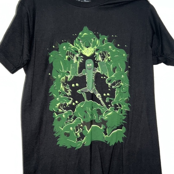 Rick and morty black and green r shirt adult swim cotton shirt new - Picture 2 of 6